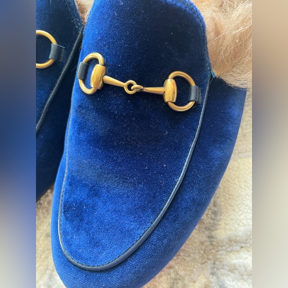 Authentic Gucci Softy Velvet Loafers Cobalt Blue size 36 - Picture 9 of 14